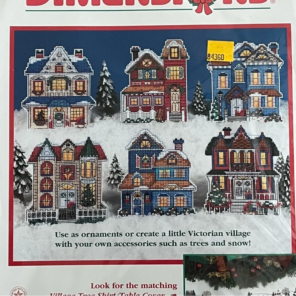 NWT Dimensions Victorian House Counted Cross Stitch Ornaments (Set of 6) - Picture 5 of 10